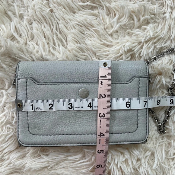 Marc Jacobs Empire City Leather Wallet Crossbody Bag grey-blue silver chain - Picture 6 of 11
